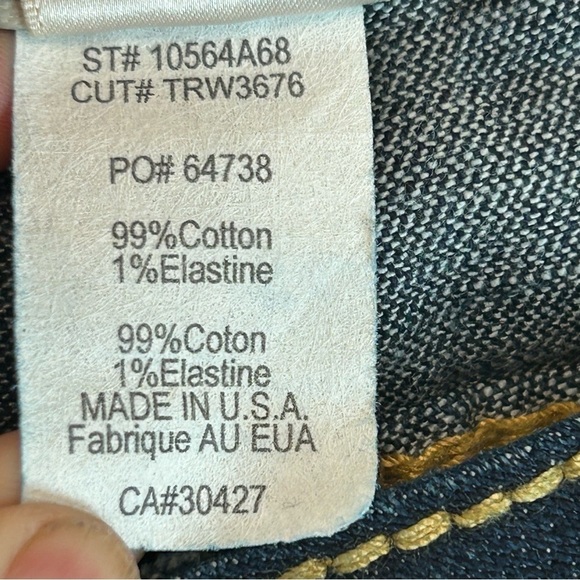 TRUE Religion gold Crystal rhinestone blue wash bootcut denim jeans Sz 29 - Picture 11 of 16